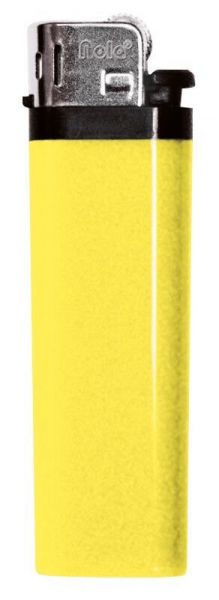 Nola 7 Reibrad Feuerzeug gelb Einweg glänzend gelb, Kappe chrom, Drücker schwarz